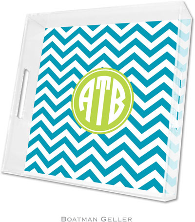 Boatman Geller - Create-Your-Own Personalized Lucite Trays (Chevron Turquoise Preset - Square) Boatman Geller - Create-Your-Own Personalized Lucite Trays (Chevron Turquoise Preset - Square)