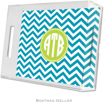 Boatman Geller - Create-Your-Own Personalized Lucite Trays (Chevron Turquoise Preset - Small) Boatman Geller - Create-Your-Own Personalized Lucite Trays (Chevron Turquoise Preset - Small)