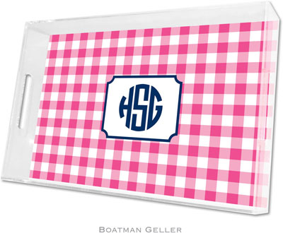 Boatman Geller - Create-Your-Own Personalized Lucite Trays (Classic Check Raspberry - Large) Boatman Geller - Create-Your-Own Personalized Lucite Trays (Classic Check Raspberry - Large)