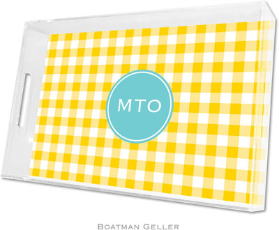 Boatman Geller - Create-Your-Own Personalized Lucite Trays (Classic Check Sunflower Preset - Large)