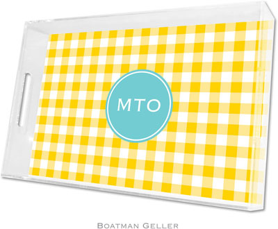 Boatman Geller - Create-Your-Own Personalized Lucite Trays (Classic Check Sunflower Preset - Large) Boatman Geller - Create-Your-Own Personalized Lucite Trays (Classic Check Sunflower Preset - Large)