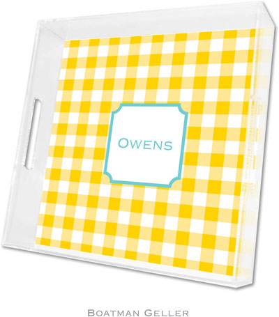 Boatman Geller - Create-Your-Own Personalized Lucite Trays (Classic Check Sunflower - Square) Boatman Geller - Create-Your-Own Personalized Lucite Trays (Classic Check Sunflower - Square)