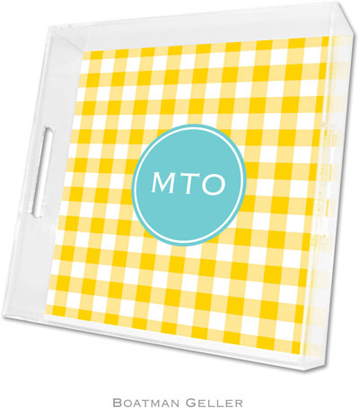 Boatman Geller - Create-Your-Own Personalized Lucite Trays (Classic Check Sunflower Preset - Square) Boatman Geller - Create-Your-Own Personalized Lucite Trays (Classic Check Sunflower Preset - Square)