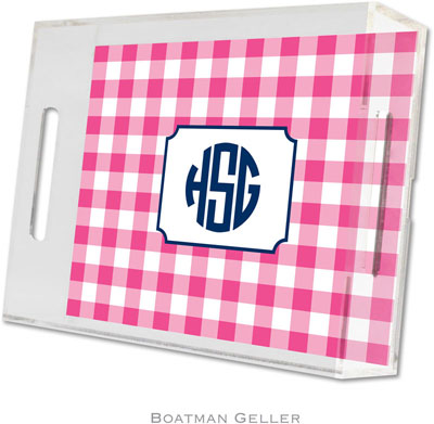 Boatman Geller - Create-Your-Own Personalized Lucite Trays (Classic Check Raspberry - Small) Boatman Geller - Create-Your-Own Personalized Lucite Trays (Classic Check Raspberry - Small)