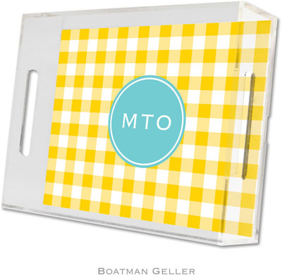 Boatman Geller - Create-Your-Own Personalized Lucite Trays (Classic Check Sunflower Preset - Small) Boatman Geller - Create-Your-Own Personalized Lucite Trays (Classic Check Sunflower Preset - Small)