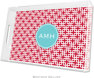 Boatman Geller - Create-Your-Own Personalized Lucite Trays (Lattice Cherry Preset - Large)