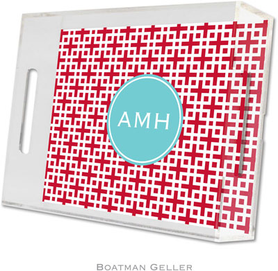 Boatman Geller - Create-Your-Own Personalized Lucite Trays (Lattice Cherry Preset - Small)