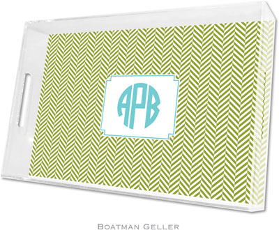 Boatman Geller - Create-Your-Own Personalized Lucite Trays (Herringbone Jungle - Large) Boatman Geller - Create-Your-Own Personalized Lucite Trays (Herringbone Jungle - Large)