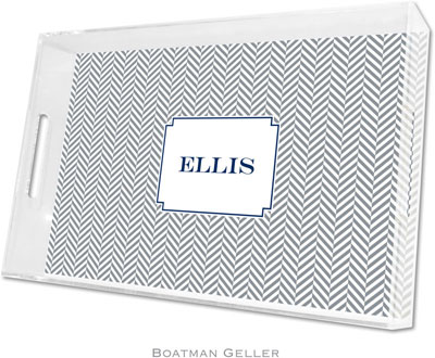 Boatman Geller - Create-Your-Own Personalized Lucite Trays (Herringbone Gray - Large) Boatman Geller - Create-Your-Own Personalized Lucite Trays (Herringbone Gray - Large)