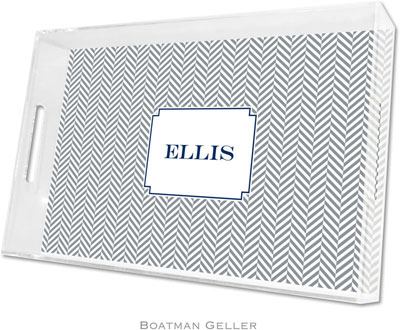 Boatman Geller - Create-Your-Own Personalized Lucite Trays (Herringbone Gray - Large)