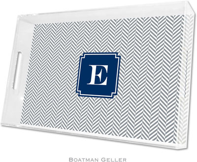 Boatman Geller - Create-Your-Own Personalized Lucite Trays (Herringbone Gray Preset - Large) Boatman Geller - Create-Your-Own Personalized Lucite Trays (Herringbone Gray Preset - Large)