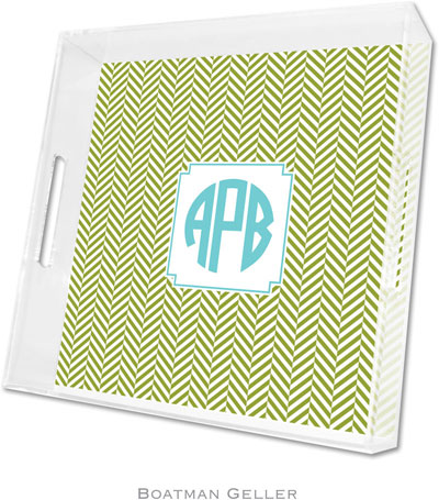 Boatman Geller - Create-Your-Own Personalized Lucite Trays (Herringbone Jungle - Square) Boatman Geller - Create-Your-Own Personalized Lucite Trays (Herringbone Jungle - Square)