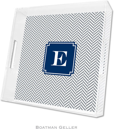 Boatman Geller - Create-Your-Own Personalized Lucite Trays (Herringbone Gray Preset - Square) Boatman Geller - Create-Your-Own Personalized Lucite Trays (Herringbone Gray Preset - Square)
