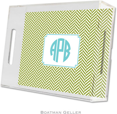 Boatman Geller - Create-Your-Own Personalized Lucite Trays (Herringbone Jungle - Small) Boatman Geller - Create-Your-Own Personalized Lucite Trays (Herringbone Jungle - Small)