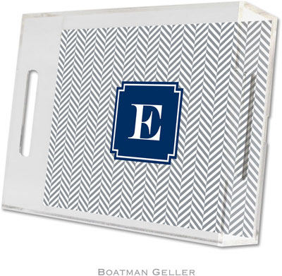 Boatman Geller - Create-Your-Own Personalized Lucite Trays (Herringbone Gray Preset - Small) Boatman Geller - Create-Your-Own Personalized Lucite Trays (Herringbone Gray Preset - Small)