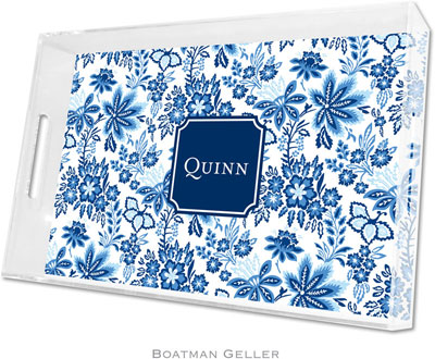 Boatman Geller Lucite Trays - Classic Floral Blue (Large - Pre-Set) Boatman Geller Lucite Trays - Classic Floral Blue (Large - Pre-Set)