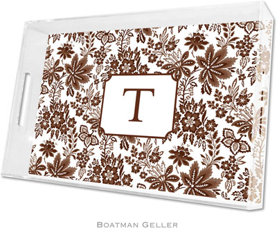 Boatman Geller Lucite Trays - Classic Floral Brown (Large - Panel) Boatman Geller Lucite Trays - Classic Floral Brown (Large - Panel)