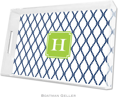 Boatman Geller Lucite Trays - Bamboo Navy & Green (Large - Pre-Set) Boatman Geller Lucite Trays - Bamboo Navy & Green (Large - Pre-Set)