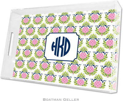 Boatman Geller Lucite Trays - Pineapple Repeat Pink (Large - Panel) Boatman Geller Lucite Trays - Pineapple Repeat Pink (Large - Panel)