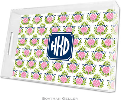 Boatman Geller Lucite Trays - Pineapple Repeat Pink (Large - Pre-Set) Boatman Geller Lucite Trays - Pineapple Repeat Pink (Large - Pre-Set)