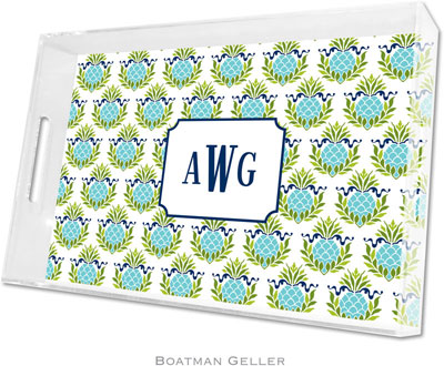Boatman Geller Lucite Trays - Pineapple Repeat Teal (Large - Panel) Boatman Geller Lucite Trays - Pineapple Repeat Teal (Large - Panel)