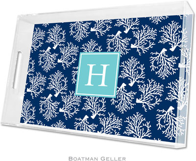 Boatman Geller Lucite Trays - Coral Repeat Navy (Large - Pre-Set) Boatman Geller Lucite Trays - Coral Repeat Navy (Large - Pre-Set)