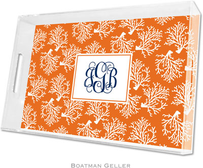 Boatman Geller Lucite Trays - Coral Repeat (Large - Panel)