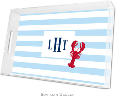 Boatman Geller Lucite Trays - Stripe Lobster (Large - Panel) Boatman Geller Lucite Trays - Stripe Lobster (Large - Panel)
