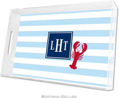Boatman Geller Lucite Trays - Stripe Lobster (Large - Pre-Set)