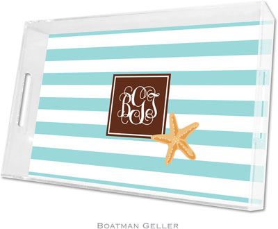 Boatman Geller Lucite Trays - Stripe Starfish (Large - Pre-Set)