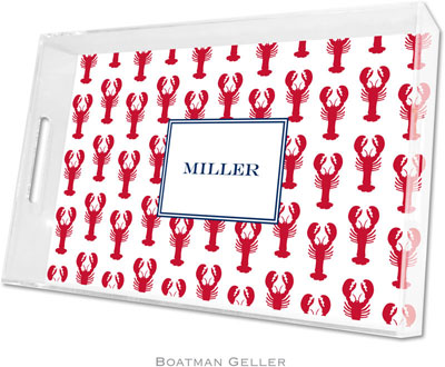 Boatman Geller Lucite Trays - Lobsters Red (Large - Panel)