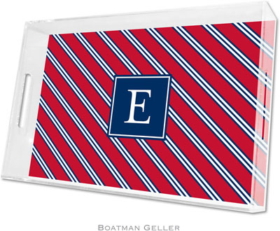 Boatman Geller Lucite Trays - Repp Tie Red & Navy (Large - Pre-Set) Boatman Geller Lucite Trays - Repp Tie Red & Navy (Large - Pre-Set)