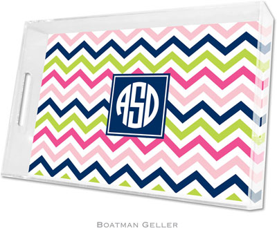 Boatman Geller Lucite Trays - Chevron Pink Navy & Lime (Large - Pre-Set) Boatman Geller Lucite Trays - Chevron Pink Navy & Lime (Large - Pre-Set)