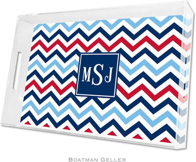 Boatman Geller Lucite Trays - Chevron Blue & Red (Large - Pre-Set) Boatman Geller Lucite Trays - Chevron Blue & Red (Large - Pre-Set)