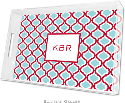 Boatman Geller Lucite Trays - Kate Red & Teal (Large - Panel)