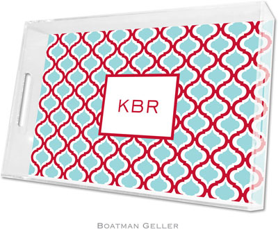 Boatman Geller Lucite Trays - Kate Red & Teal (Large - Panel) Boatman Geller Lucite Trays - Kate Red & Teal (Large - Panel)