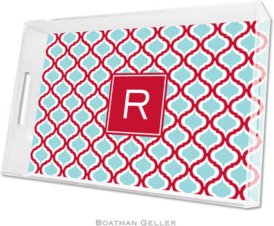 Boatman Geller Lucite Trays - Kate Red & Teal (Large - Pre-Set) Boatman Geller Lucite Trays - Kate Red & Teal (Large - Pre-Set)