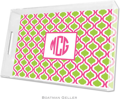 Boatman Geller Lucite Trays - Kate Raspberry & Lime (Large - Panel) Boatman Geller Lucite Trays - Kate Raspberry & Lime (Large - Panel)
