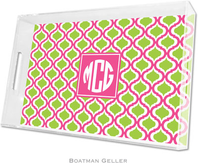 Boatman Geller Lucite Trays - Kate Raspberry & Lime (Large - Pre-Set) Boatman Geller Lucite Trays - Kate Raspberry & Lime (Large - Pre-Set)