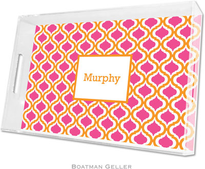Boatman Geller Lucite Trays - Kate Tangerine & Raspberry (Large - Panel) Boatman Geller Lucite Trays - Kate Tangerine & Raspberry (Large - Panel)