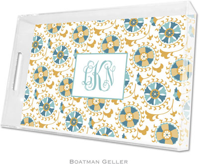 Boatman Geller Lucite Trays - Suzani Gold (Large - Panel) Boatman Geller Lucite Trays - Suzani Gold (Large - Panel)