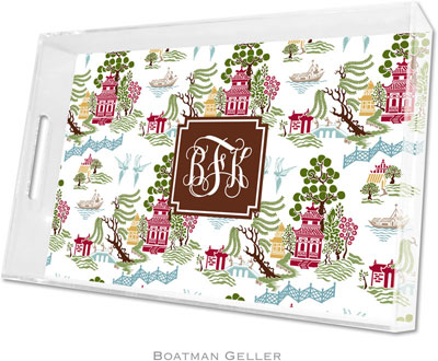 Boatman Geller Lucite Trays - Chinoiserie Autumn (Large - Pre-Set) Boatman Geller Lucite Trays - Chinoiserie Autumn (Large - Pre-Set)