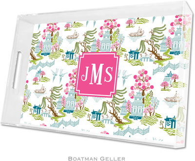 Boatman Geller Lucite Trays - Chinoiserie Spring (Large - Pre-Set) Boatman Geller Lucite Trays - Chinoiserie Spring (Large - Pre-Set)