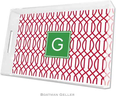 Boatman Geller Lucite Trays - Trellis Reverse Cherry (Large - Pre-Set)