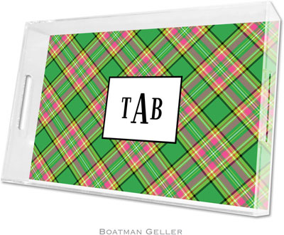 Boatman Geller Lucite Trays - Preppy Plaid (Large - Panel) Boatman Geller Lucite Trays - Preppy Plaid (Large - Panel)