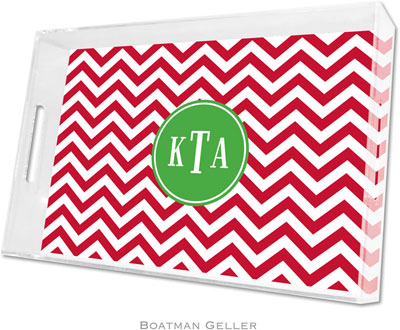 Boatman Geller Lucite Trays - Chevron Red (Large - Pre-Set) Boatman Geller Lucite Trays - Chevron Red (Large - Pre-Set)
