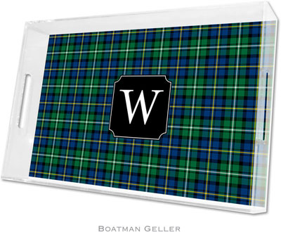 Boatman Geller Lucite Trays - Black Watch Plaid (Large - Pre-Set)