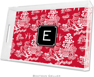 Boatman Geller Lucite Trays - Chinoiserie Red (Large - Pre-Set) Boatman Geller Lucite Trays - Chinoiserie Red (Large - Pre-Set)