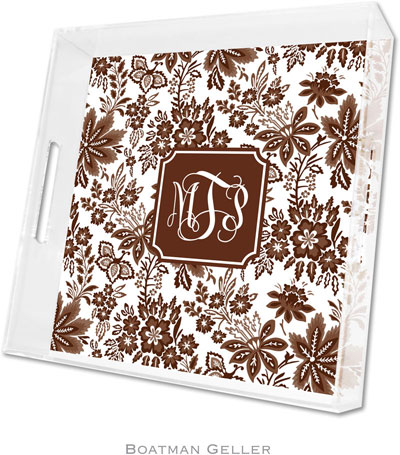 Boatman Geller Lucite Trays - Classic Floral Brown (Square - Pre-Set) Boatman Geller Lucite Trays - Classic Floral Brown (Square - Pre-Set)