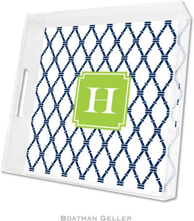 Boatman Geller Lucite Trays - Bamboo Navy & Green (Square - Pre-Set) Boatman Geller Lucite Trays - Bamboo Navy & Green (Square - Pre-Set)